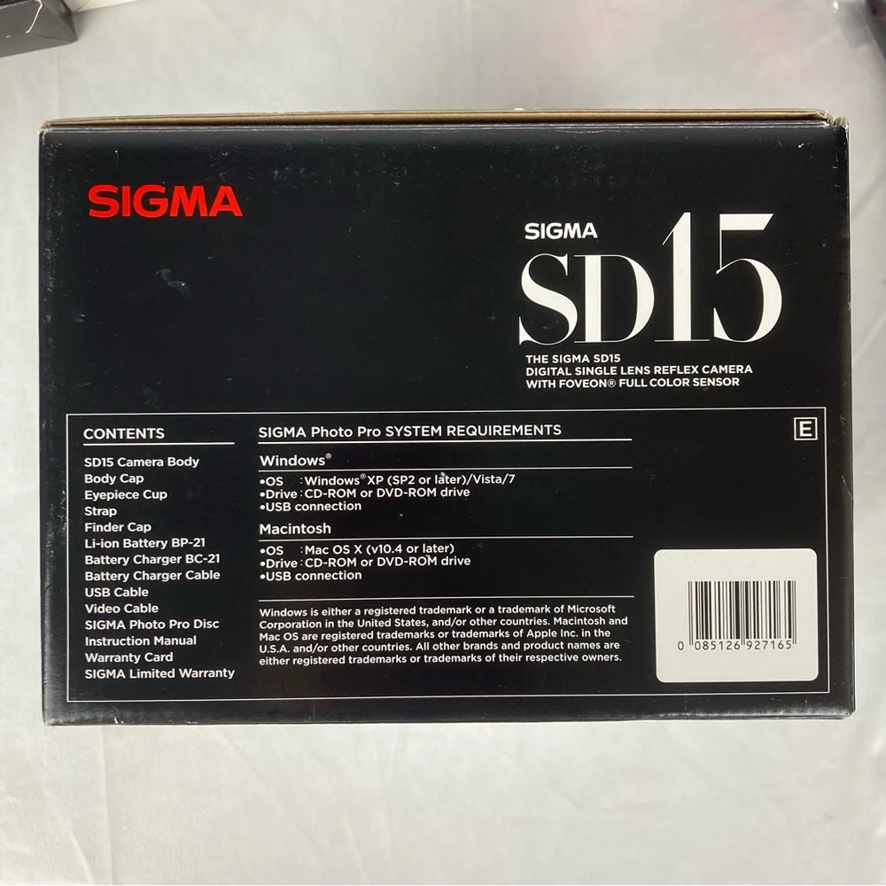 Sigma SD15 14.0MP Digital SLR Camera Body Only w/ Battery, Charger, SD Card, Box